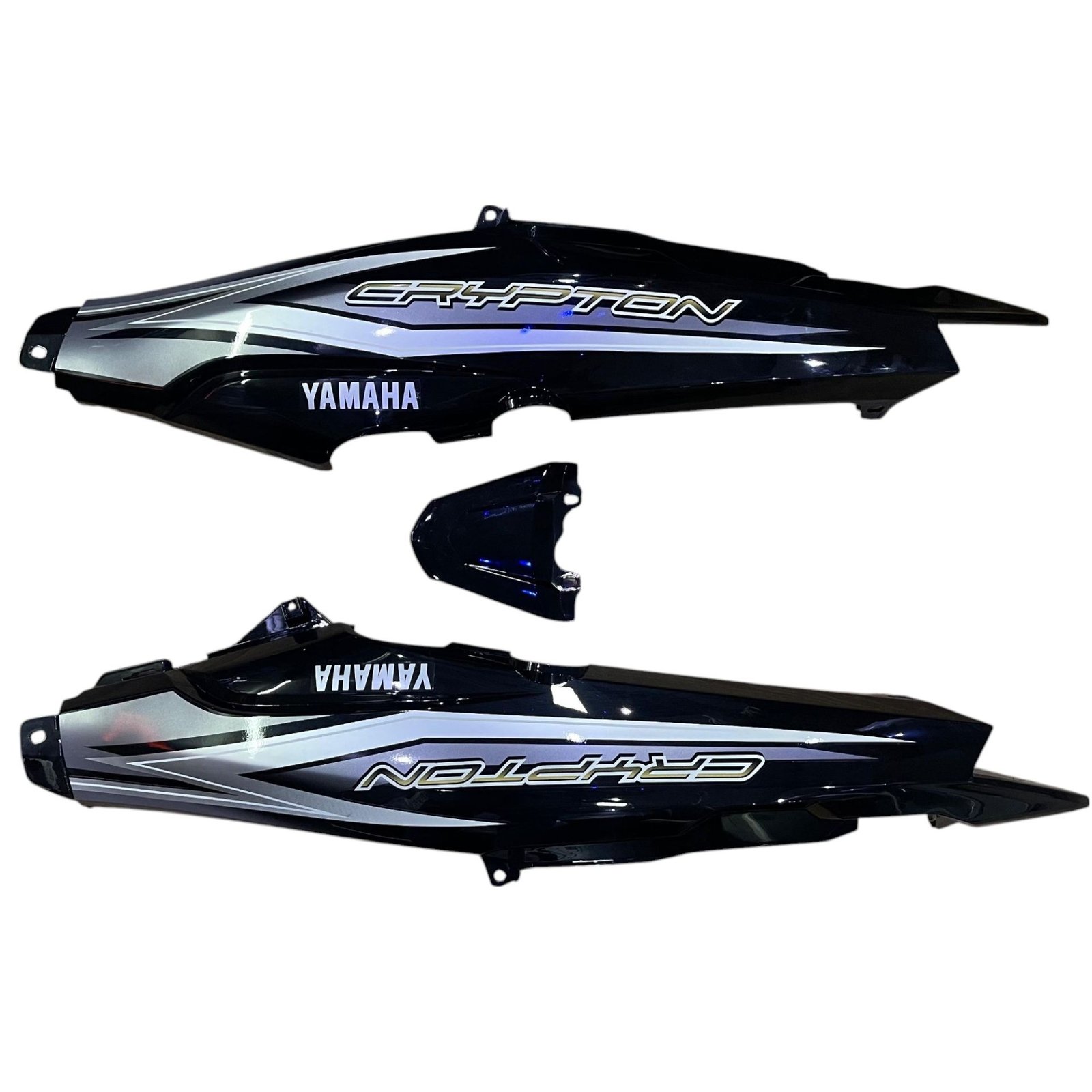 Yamaha Crypton C8 Sele Altı Yan Kapak Grenajı Takım Siyah